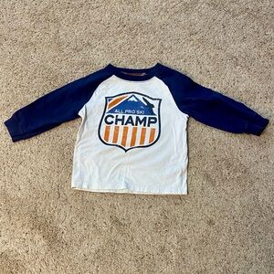 Carter's Blue and White Ski Champ Long Sleeve Tee